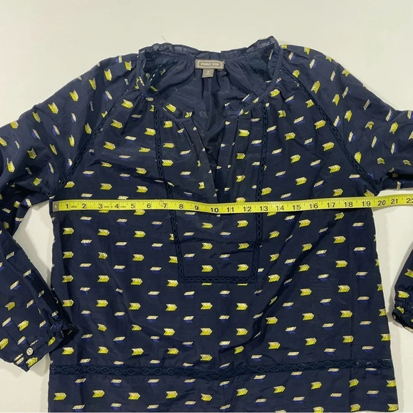 Point Sur J Crew Metallic Clip Dot Blouse Ruffle Neck - Picture 6 of 7